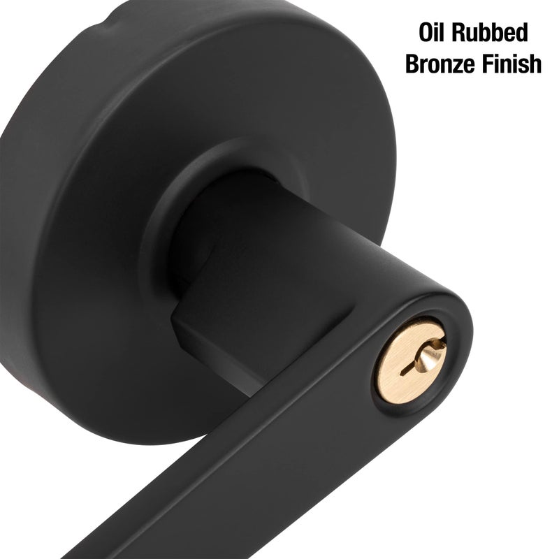 Master Lock SLCHSR10B Heavy Duty Lever Style, Grade 2 Commercial Storeroom Door Lock with Bump Stop, Oil Rubbed Bronze Finish, Black - Image 3